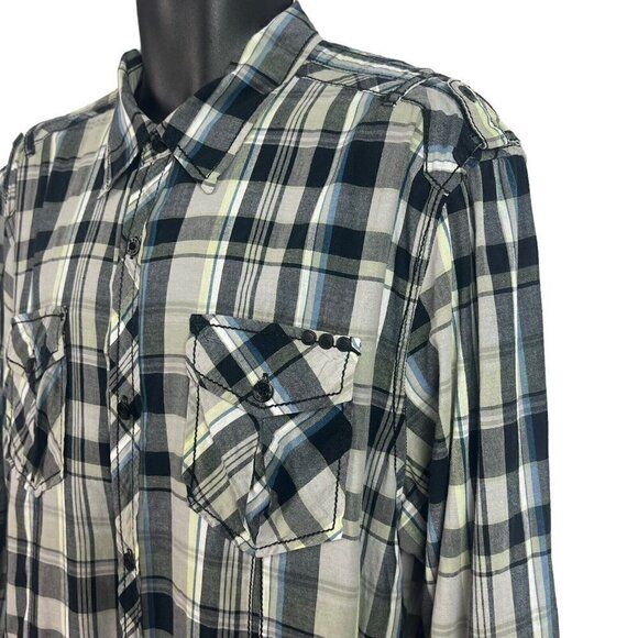 BKE Buckle Mens Athletic Fit Shirt Long Sleeve Pockets Plaid XL - Picture 3 of 10